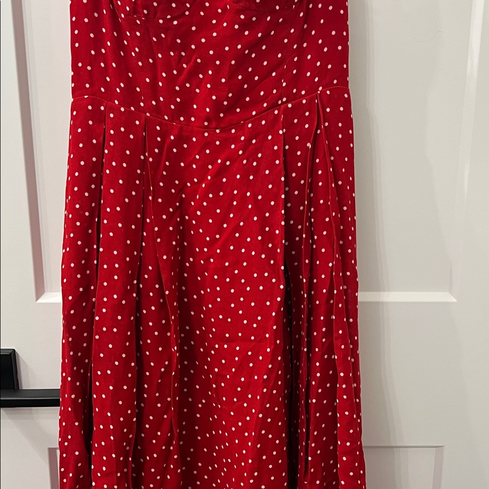 Reformation Red Polka Dot Maxi Dress - Picture 4 of 11